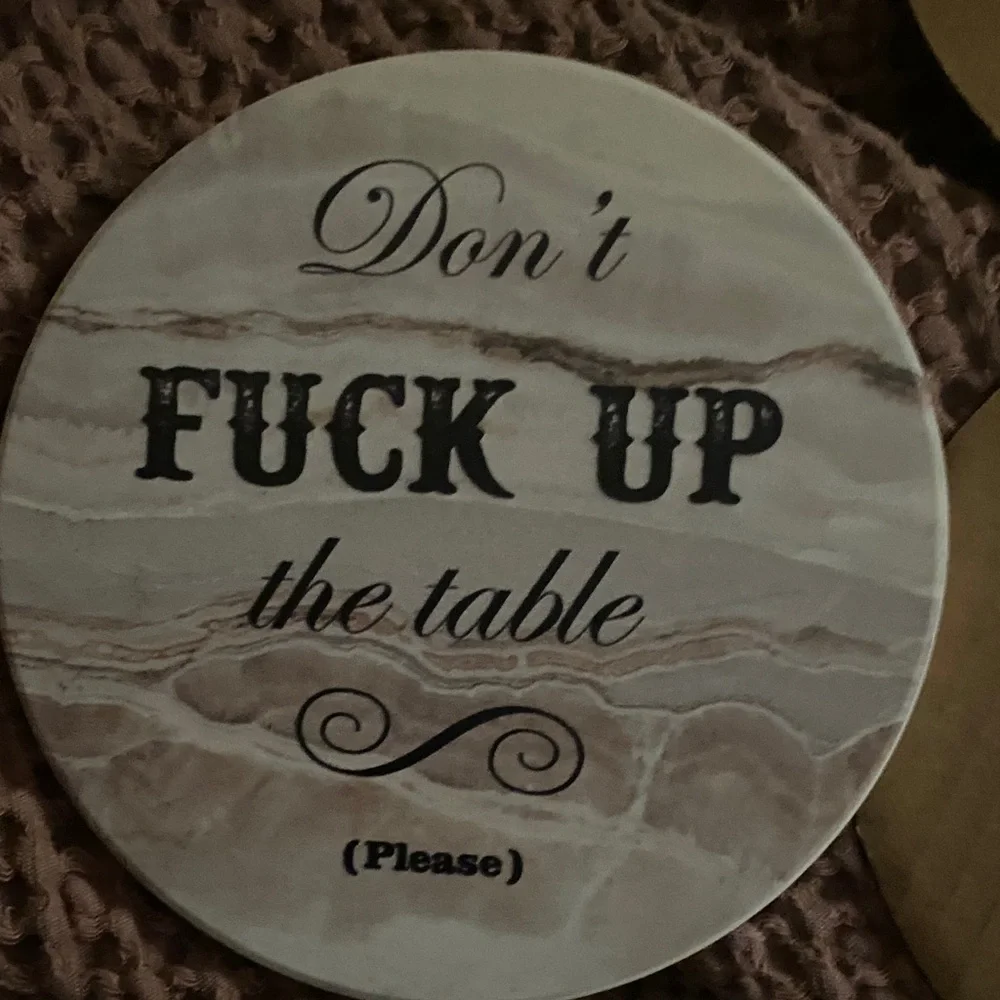 Brand new faux Marble Coasters (set of 8) with Fun Quote